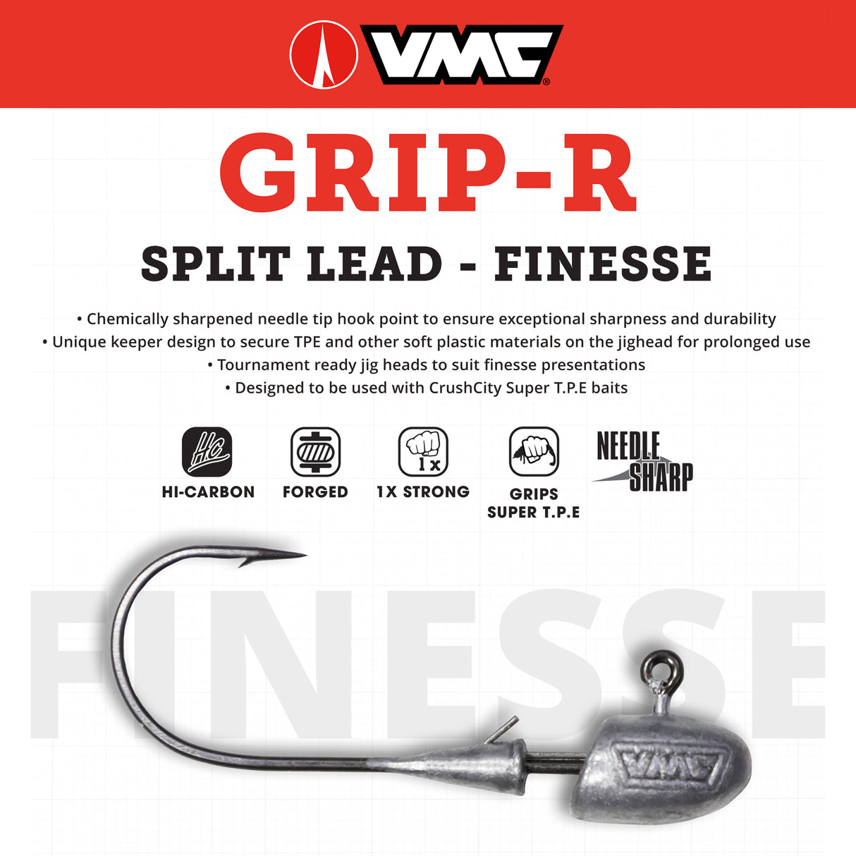 VMC Grip-R Finesse jigipää 4,8 g 5 kpl/pkt