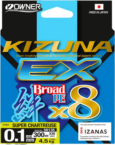 Owner SuperKizuna EX Chartreuse 150 m kuitusiima - Happy Angler