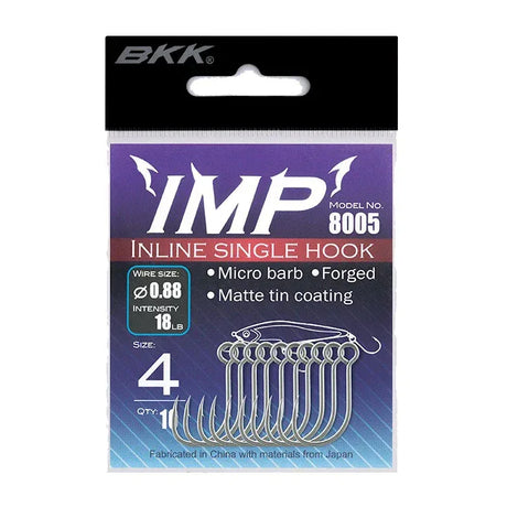 BKK IMP 1-haarakoukku 10 kpl/pkt - Happy Angler