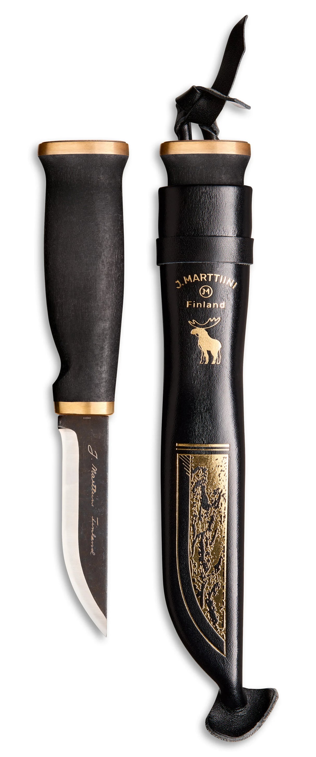 Marttiini Hirvi Black puukko lahjalaatikossa - Happy Angler