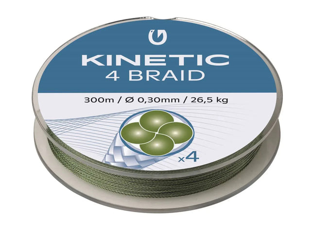 Kinetic 4 Braid Dusty Green 300 m kuitusiima - Happy Angler