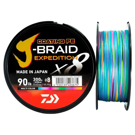 Daiwa J-Braid Expedition X8 Multicolor 300 m kuitusiima - Happy Angler