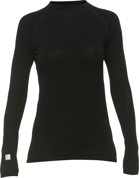 North Outdoor Active merinovilla 210 naisten aluskerraston paita, musta - Happy Angler