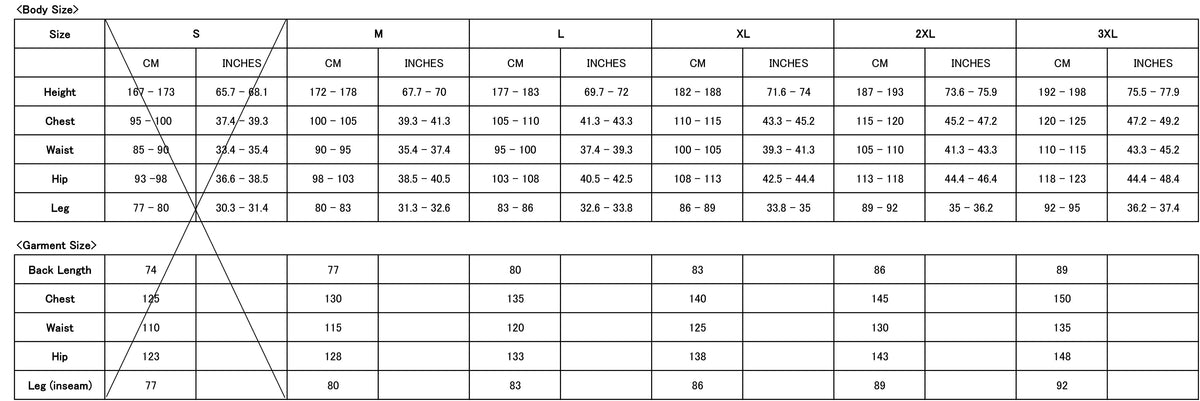 Daiwa Size guide