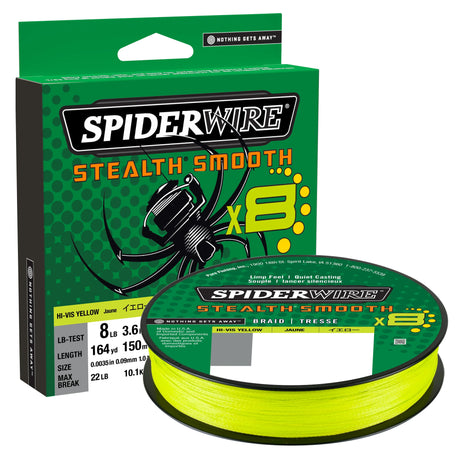 Spiderwire Smooth 8 keltainen 150 m kuitusiima - Happy Angler