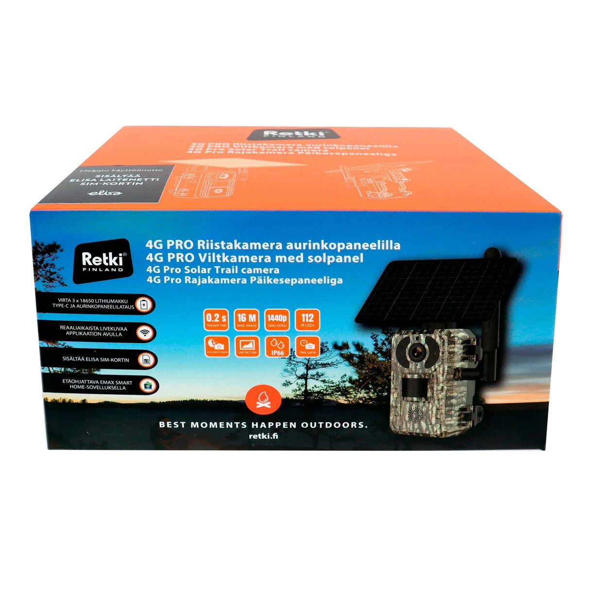 Retki 4G Pro riistakamera aurinkopaneelilla ja live-kuvalla - Happy Angler