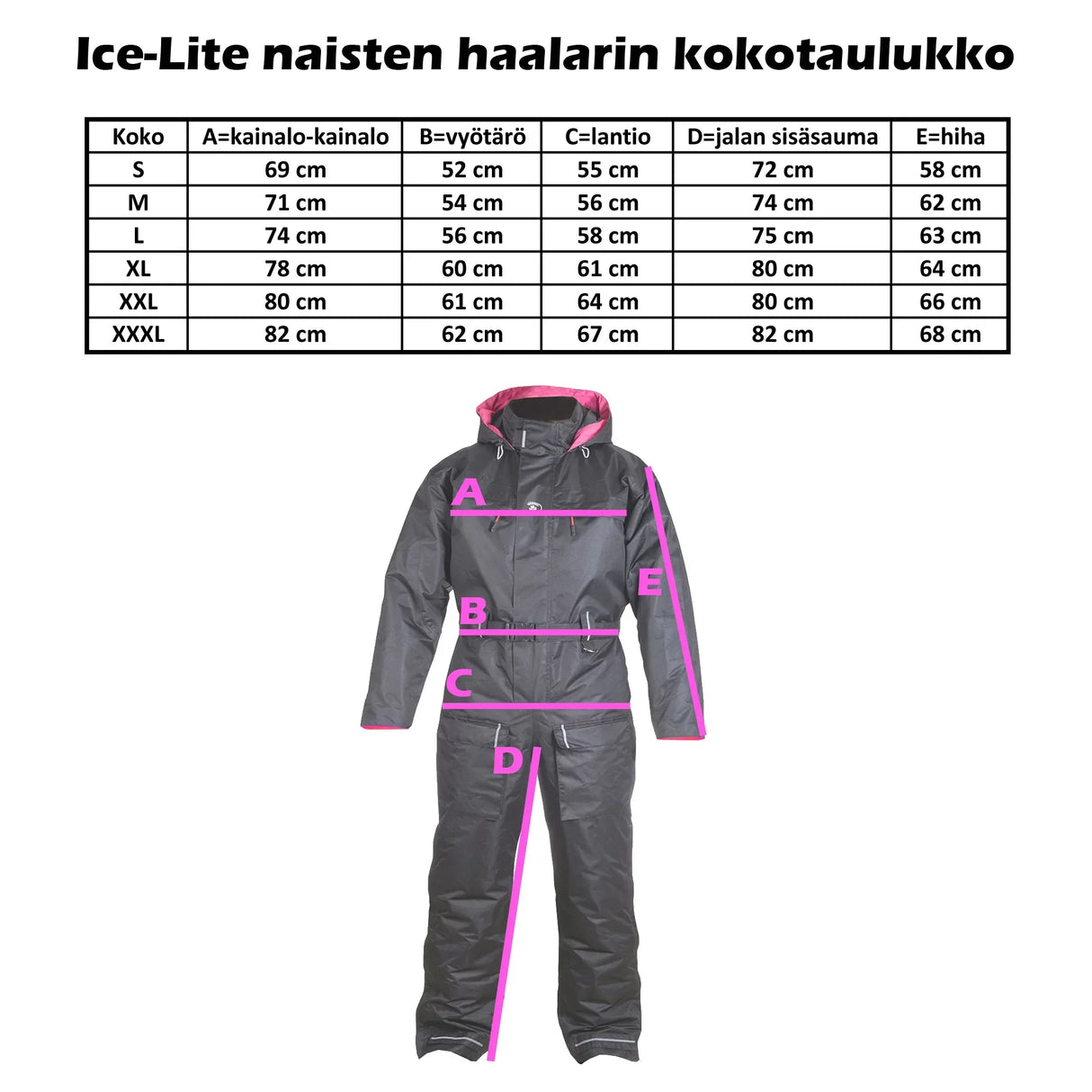 Snow Fox Ice naisten lämpöhaalari musta-pinkki - Happy Angler