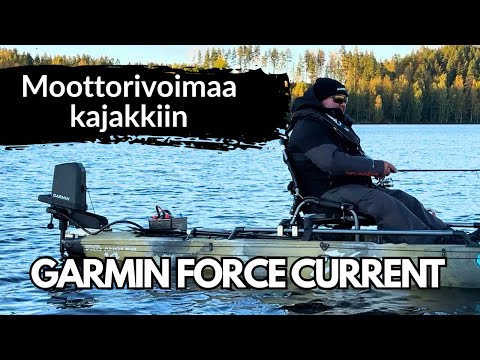 Garmin Force Current kajakkimoottori Power Steer polkimilla