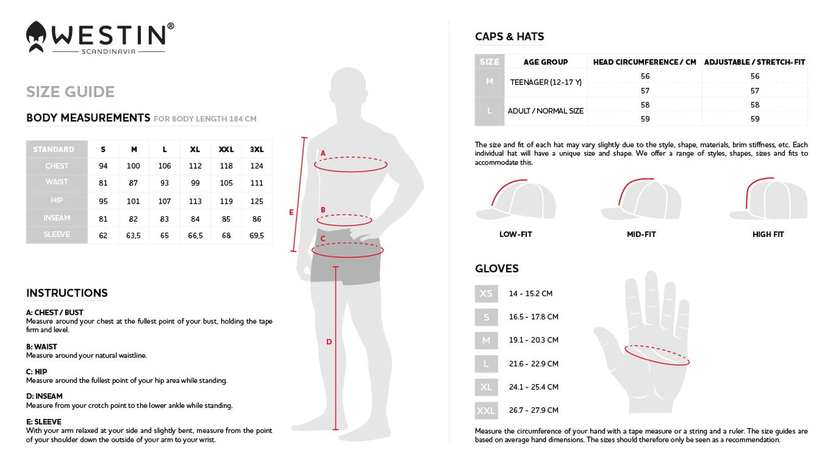 Westin Size guide